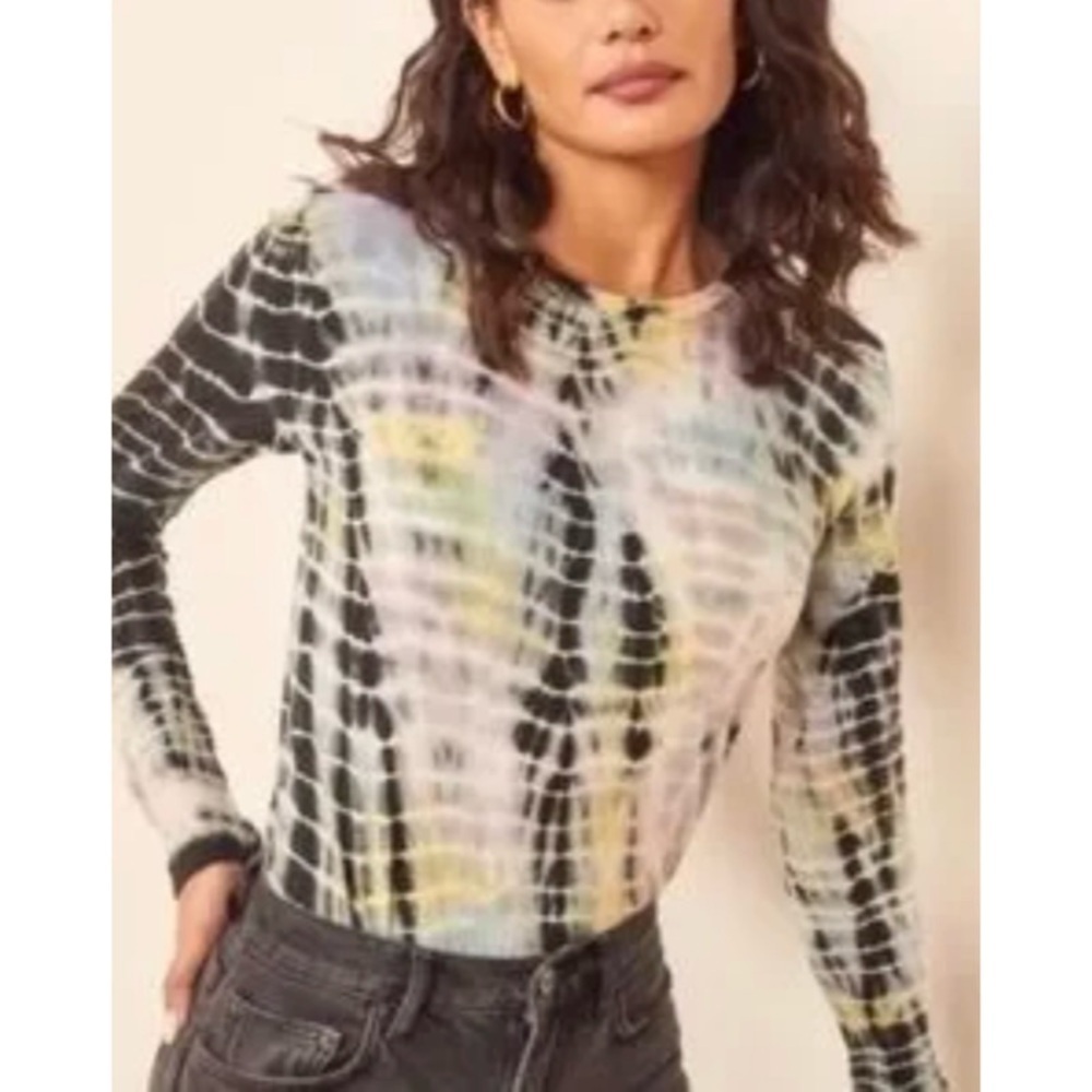 Reformation Jeans Cotton Tie Dye Long Sleeve Crewneck Eddie Tee XS